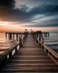 Placeholder: amazing long exposure sea sunset at the wooden jetty