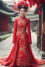 Placeholder: chinese red bride dress