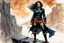 Placeholder: Create a fine art print , illustration of an epic fantasy Lankhmar female thief character slim in stature, with shoulder length hair, finely lined and detailed facial features, in an fur collared leather doublet and breeches , a short oriental cloth belt at the waist, stealthy soft leather slippers, , in the comic book style of Bill Sienkiewicz, Howard Chaykin, Mike Mignola, Philippe Druillet, and Jean Giraud Moebius, precisely drawn, colored and inked, otherworldly, dark, mysterious