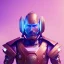 Placeholder: A portrait of a crystalised robot samurai with yakuza tatu, atmospheric, realistic, unreal engine cosmic galactic, cinematic lighting, octane render, transparent,bleu pink light, Horse tail, cristal goutte rose sur le front