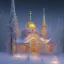 Placeholder: Greek Orthodox Church decorated with intricate stone carvings on a snowy night, golden crosses on tops, pink light inside, many different color northern lights,Aurora Borealis and Full Moon over Mountains, 10 second long exposure highly detailed ultra reallistic oil on canvas cinematic lighting colourful Jacek Yerka Thomas Kinkade Caspar David Friedrich long exposure good atmosphere