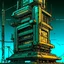 Placeholder: cyberpunk retro futuristic tower for comics