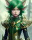 Placeholder: Detailed anime child elf girl, green hair, black and green dragon scale armour, intricate details, full body portrait, keep head in frame, slight smile, black Japanese motif, concept art, highly detailed, digital painting, concept art, sharp focus, illustration, art by Yoji Shinkawa, WLOP and greg rutkowski and alphonse mucha and artgerm and yanjun Chen and Junji ito and Makoto Shinkai, HDR, octane render