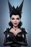 Placeholder: Joan Collins as evil queen in black leather, leather, busty, cleavage, angry, stern look. character design by cory loftis, fenghua zhong, ryohei hase, ismail inceoglu and ruan jia. unreal engine 5, artistic lighting, highly detailed, photorealistic, fantasy