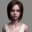 Placeholder: potrait girl look beautiful, close-up, dramatic, eyes like ocean blue, short hair, smile, 8k, rtx, eyebrows like serious, facing left, real, cute, hyper realistis