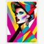 Placeholder: A vogue-like poster. Colourful, fashion.