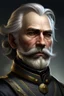 Placeholder: Portrait of an mid-old general of a fantasy army, salt and pepper hair