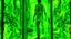 Placeholder: A person walking into a mirror, their body splintering into fractal shardsoutsider art, calotype combineted lime green and random color