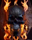 Placeholder: A beautiful highly detailed ornate intricate portrait of a flaming demon skull made of shiny obsidian glass :: reflective, glassy :: subtractive lighting, backlit :: by John William Waterhouse, Greg Rutkowski, HR Giger :: hyperrealistic, hyper detailed, photorealistic :: epic, incredible composition, amazing depth, meticulously composed, 16k resolution concept art :: fantasy magazine cover art