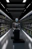 Placeholder: A modern library. Robotic book delivery, everything is automated. Cutting-edge library interior design. Everything is drawn in detail, in high resolution. 8k