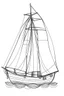 Placeholder: outline art for cute Sailboat coloring pages with sitch, white background, Sketch style, full body, only use outline, toddlers style, clean line art, white background, no shadows and clear and well outlined.