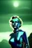 Placeholder: Ultra Realistic retro sci-fi scene, portrait, blonde woman, sweet young Marilyn Monroe face, perfect iris, tight latex coat, Strange planet background, Retro sci-fi style helmet, fog, rain, soft color, highly detailed, unreal engine 5, ray tracing, RTX, lumen lighting, ultra detail, volumetric lighting, 3d, finely drawn, high definition, high resolution.