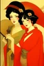 Placeholder: art from japanese style 1900 movie, pinup magazine soviet