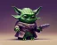 Placeholder: tiny cute {YODA} toy, standing character, soft smooth lighting, soft pastel colors, skottie young, 3d blender render, polycount, modular constructivism, pop surrealism, physically based rendering, square image, evil , starwars