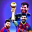 Placeholder: Lionel Messi und diego armando maradona halten gemeinsam in einem Stadion den Worldcup in der Hand, Fußball, stadion, viele menschen, perfect quality, argentinien, photography, central