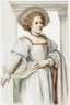 Placeholder: portrait of a renaissance woman on a white background