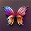 Placeholder: symetry!!, butterfly!!, logo, NFT, futuristic, colorful, curves, lines, shadow, simple, sideview, gradient