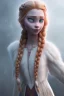 Placeholder: girl, cute, beautiful, orange hair, two braids, bangs, blue eyes, big eyes, freckles, long eyelashes, pink lipstick, thin lips, small nose, Anna from Frozen, 8k resolution concept art portrait by Greg Rutkowski