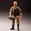 Placeholder: G.i. Joe toy camouflage khaki doll mad Donald Trump orange face with boots full body in package high resolution 2019, in a box with gun