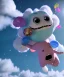 Placeholder: Ultra realistic clouds sky scene, wide angle, sweet childs falling down, inflatable color clothing, free jumping flying, many trinkets, monster hair, hair monster, many jelly beans, balls, smile, happy, circus style, extreme, wind, clouds sea, 20,000 feet altitude, stratosphere, soft color, highly detailed, unreal engine 5, ray tracing, RTX, lumen lighting, ultra detail, volumetric lighting, 3d, finely drawn, high definition, high resolution.