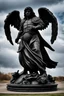 Placeholder: Black Angel Turtle Statue 10 feet tall cloudy background