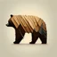 Placeholder: combine textured log with shape of a bear, graphic style, minimalistic,clean