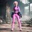 Placeholder: in ruins [Jill Valentine in Resident Evil (Biohazard in Japan)] lola loud from the loud house at age 74 as Jill valentine wearing her pink battlesuit Pink gloves and Pink high heel boots