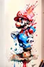 Placeholder: Mario illustration with waterbrush coloring