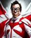 Placeholder: Gustavo Petro 2d anthropomorphic in white and red ninja suit