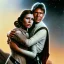 Placeholder: old carrie fisher embracing harrison ford in star wars, waist up portrait, photorealistic faces, intricate, color pencil masterpiece, expert, insanely detailed, 4k resolution, cinematic smooth, intricate detail , soft smooth lighting, soft pastel colors,