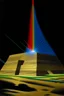 Placeholder: A white laser in the sky designed in ancient Egyptian architectures and sculptures painted by Alexej von Jawlensky