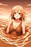 Placeholder: anime girl sinks deep in brown opaque quicksand
