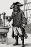 Placeholder: ,make a ugly human but very realistic. Make it wearing a pirate dress standing by the ship stern