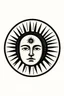 Placeholder: sun of may front face portrait logo, stamp, minimal geometrical.