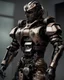 Placeholder: A brave iranian warrior with leather and metal combat clothes robotic metal