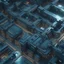 Placeholder: make a seamless texture of an overhead view of a futuristic, techno/cyberpunk city