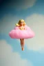 Placeholder: A plastic pink cloud floating in the vintage barbie doll
