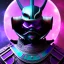 Placeholder: samurai purple masked villain in galaxy, teal and purple smoke, detailed, realistic, 4k