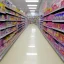 Placeholder: vary colorful kmart empty japan anime pocky a lot of aisle from tap view with white floors