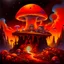 Placeholder: A fantabulous orange (((mushroom castle))) perched atop a (geologic pillar), surrounded by the existential reality of an unimaginable (((empty void))), offset by the vibrant hues of a (neon-tinged empirical space scape), within. captured by the hand a skilled master painter with a focus on (softly blurred compositions and voluminous lighting).detailed matte painting, deep color, fantastical, intricate detail, splash screen, complementary colors, fantasy concept art, 8k resolution trending on