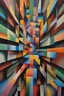 Placeholder: an abstract painting of a colorful abstract painting, in the style of 3D geometric optical illusions, passage, dreamlike perspectives