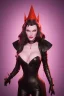 Placeholder: Veronica Lake as evil queen in black leather, busty, cleavage, curvy, angry, stern look. character design by cory loftis, fenghua zhong, ryohei hase, ismail inceoglu and ruan jia. unreal engine 5, artistic lighting, highly detailed, photorealistic, fantasy