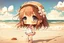 Placeholder: cute chibi girl at the beach