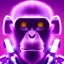 Placeholder: A beautiful portrait of a cyborg monkey purple neon color scheme, high key lighting, volumetric light high details psychedelic background