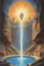 Placeholder: bright pool of radiance, power production, book illustration cover