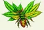 Placeholder: bee with canabis leafs wings rasta colours