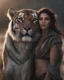Placeholder: photoreal gorgeous thirty year old godlike lightning sabertooth tiger sorceress tiger woman half tiger, in a dead fog desert in the mist at dawn by lee jeffries, otherworldly creature, in the style of fantasy movies, photorealistic, bokeh masterpiece smooth shading, ultra detailed, high resolution, cinematic, unreal 6, subtle shadows, octane render, 8k, cinema 4d, HDR, dust effect, vivid colors