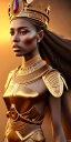 Placeholder: Beautiful brown pharaonic queen, pharaonic dress, clear features, too many details, 4k, 8k, portrait, 3d, fantasy, realistic