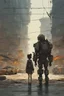Placeholder: Virtual (((girl & man))) opposite each other, Cyberpunk, by Ian McQue