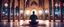 Placeholder: Hyper Realistic Man Praying & Ramadan Lights inside a beautiful mosque at night